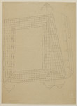 216645 Plattegrond en doorsneden van de kapconstructie van het ontwerp voor de Willemskazerne (Wittevrouwenkade) te Utrecht.